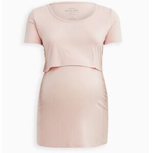 Torrid Maternity & Nursing Breastfeeding Super Soft Cozy Navy w Floral Print Top